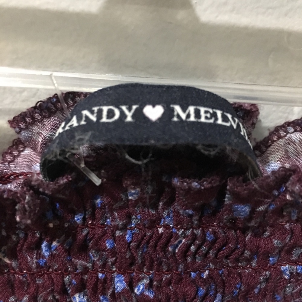 Brandy Melville burgundy purple blue flowers tube - Picture 3 of 3